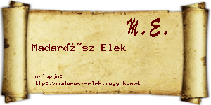 Madarász Elek névjegykártya