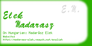 elek madarasz business card